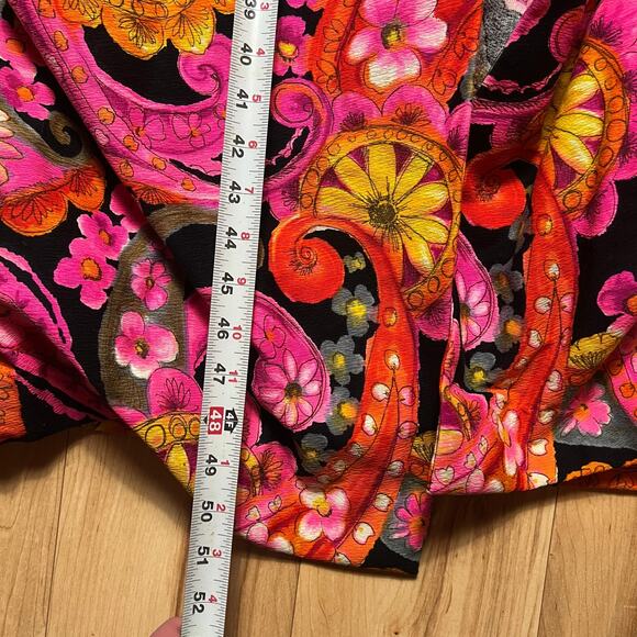 VINTAGE 60s Mod Barkcloth Dress Size 2  Black Maxi Rhinestone Studded Neusteters - Picture 4 of 7